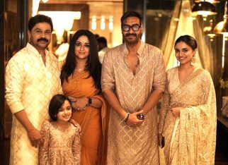 Malayalam actors Dileep and Kavya Madhavan bond with Ajay Devgn at Kalyan Navratri