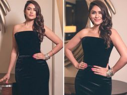 Mrunal Thakur spells elegance in a glamorous black strapless gown