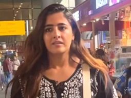 Nupur Sanon looks pretty in a black kurta as she gets clicked at the airport