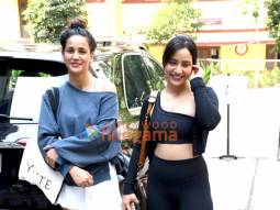 Photos: Neha Sharma and Aisha Sharma snapped outside the gym in Bandra