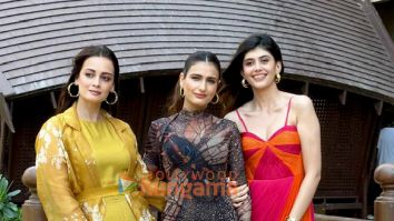 Photos: Sanjana Sanghi, Dia Mirza and Fatima Sana Shaikh snapped promoting Dhak Dhak at JW Marriott