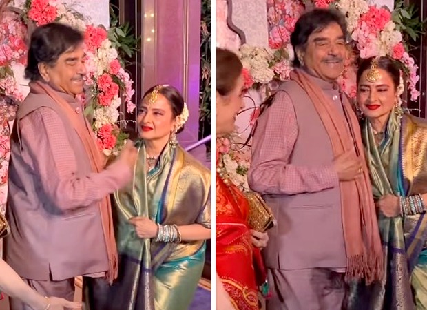 Rekha honours Shatrughan Sinha at Timmins’ reception by touching his feet; watch