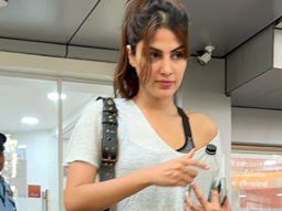 Rhea Chakraborty waves for paps as she gets clicked outside gym