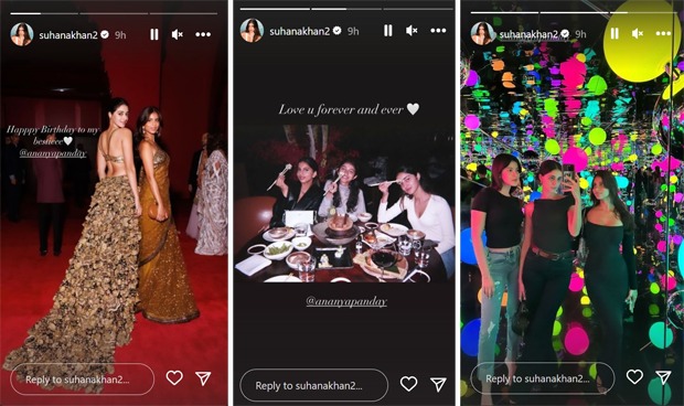 Suhana Khan sends heartfelt wishes to her “Bestie” Ananya Panday on her 25th birthday; see pics
