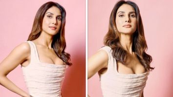 Vaani Kapoor sets our hearts aflutter in a vintage cream corset lace & skirt set