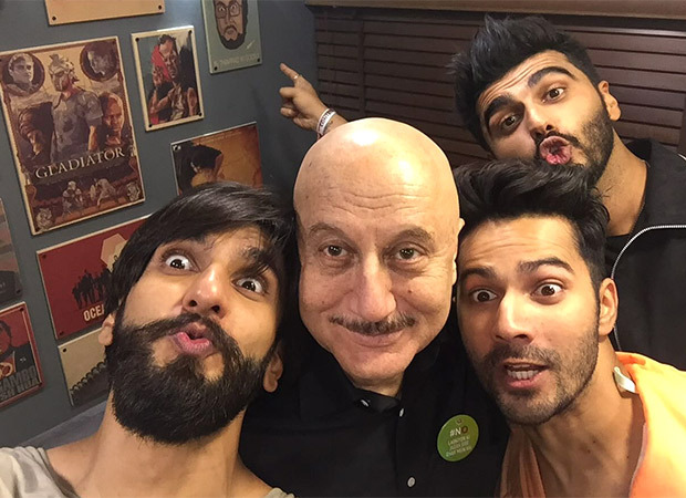 Flashback Friday: Anupam Kher shares a unique ‘throwback’ photo with Ranveer Singh, Arjun Kapoor, and Varun Dhawan; says, “It reminds me of Padosan” 