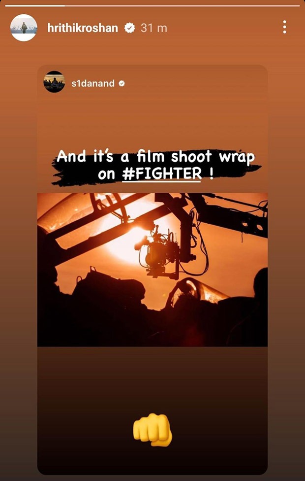 It's a wrap for Hrithik Roshan, Deepika Padukone and Siddharth Anand's first aerial actioner Fighter