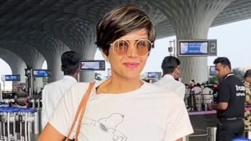 Mandira Bedi spreads a wide smile for paps at the airport