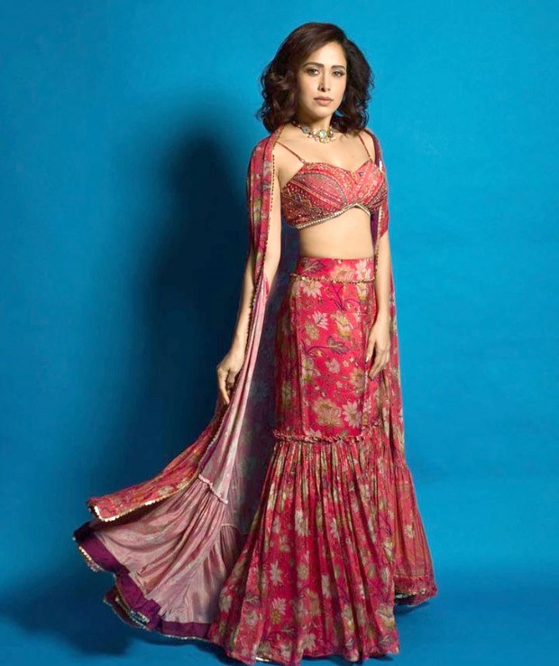 Nushrratt Bharuccha infused a striking floral essence into her Diwali celebrations by donning a fusion garara set