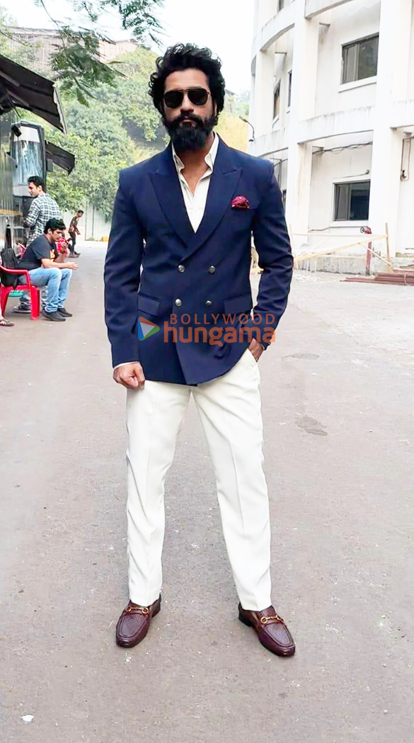 photos vicky kaushal fatima sana shaikh and sanya malhotra snapped at the shoot of indian idol for the promotion of their film sam bahadur 1