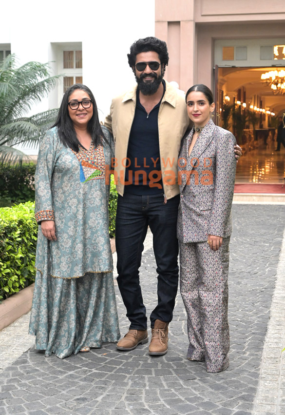 photos vicky kaushal sanya malhotra and meghna gulzar snapped promoting their film sam bahadur 1