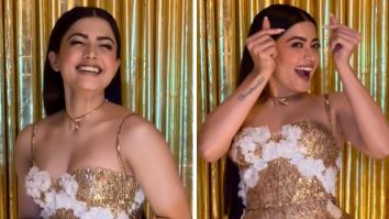 Rashmika Mandanna looks like a real-life barbie doll in sparkling golden dress