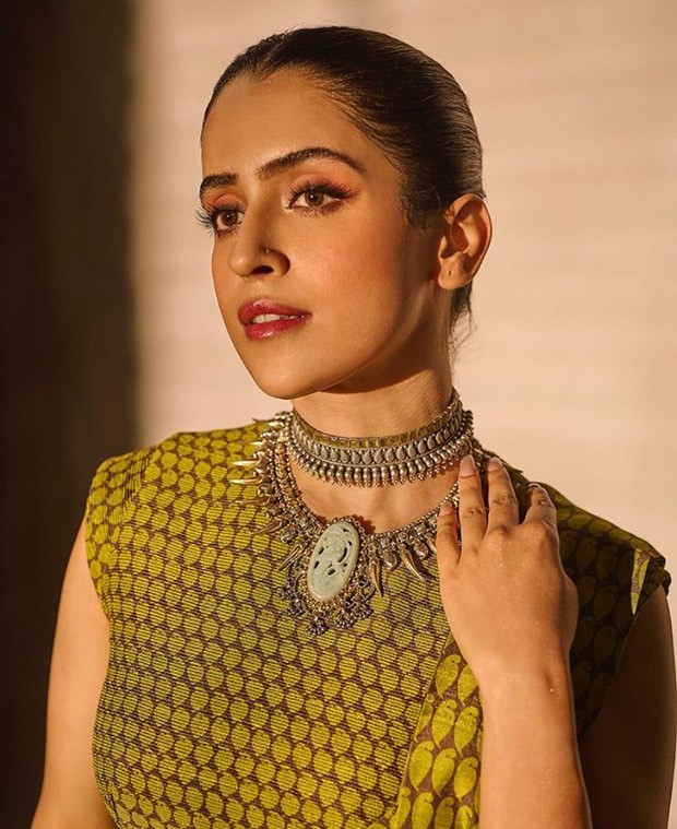 Sanya Malhotra takes the desi route in a gorgeous bright green saree for Sam Bahadur promotions