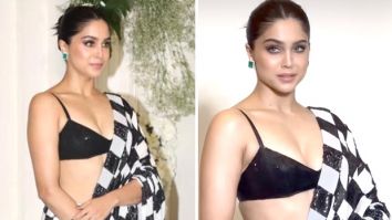 Sharvari Wagh serves a monochrome moment in black & white check saree at Manish Malhotra’s Diwali party