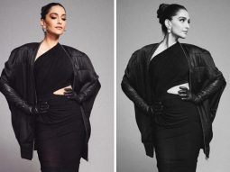 Sonam Kapoor epitomizes modern ethnic style in a Rick Owens gown that features a saree-inspired cutout design paired with gloves