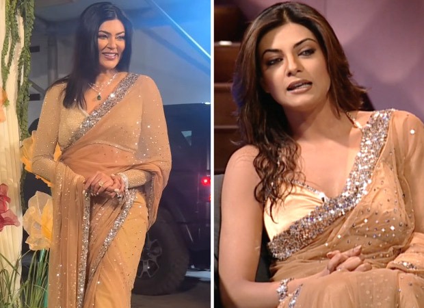 Sushmita Sen champions sustainable fashion as she recycles her gold saree at Shilpa Shetty's Diwali bash; see pics