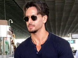 Tiger Shroff gets clicked in a black casual tshirt paired with denims