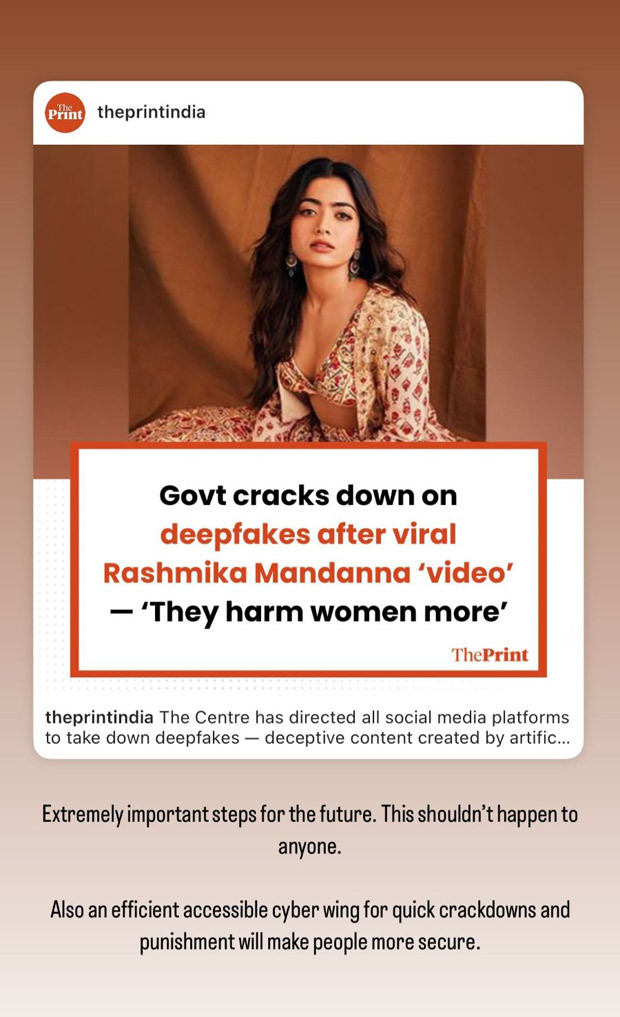 Vijay Deverakonda comes out in support of Rashmika Mandanna over the deepfake video controversy
