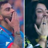 Virat Kohli exchanges flying kisses with Anushka Sharma after his historic 50th ODI century in World Cup 2023 semi-finals; she calls him god's child