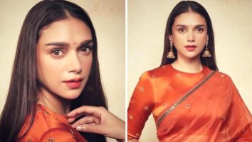 Aditi Rao Hydari sets hearts ablaze in the ethereal burnt orange Raw Mango saree