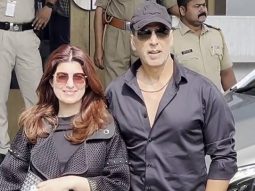 Akshay Kumar & Twinkle Khanna twin in black as they pose for paps at the airport