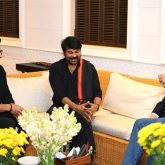 Chiranjeevi and Ram Charan meet Netflix CEO Ted Sarandos in Hyderabad