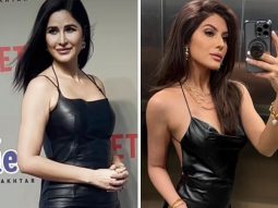 FASHION FACE OFF: Bollywood beauties Katrina Kaif and Elnaz Norouzi set the red carpet ablaze in matching black leather dresses at the Archie’s premiere