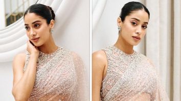 Janhvi Kapoor’s silver sequinned saree by Manish Malhotra is a perfect cocktail night staple