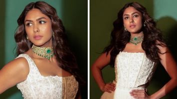 Mrunal Thakur is ringing in the wedding season style with her ivory corset top and lehenga