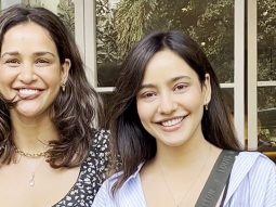 Neha and Aisha Sharma are all smiles as they pose for paps