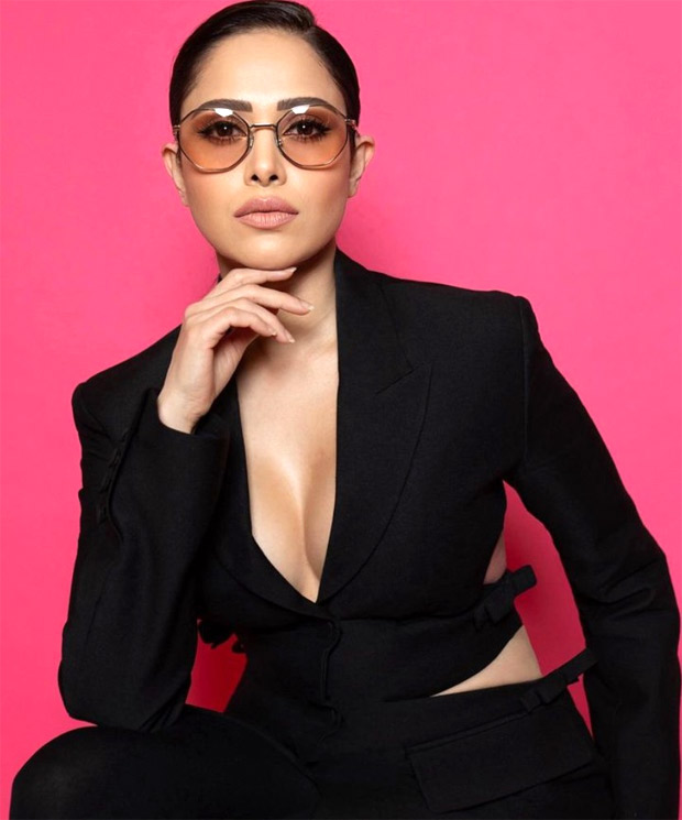 Nushrratt Bharuccha ushers in the holiday spirit adorned in a cutout black blazer dress by Valentino