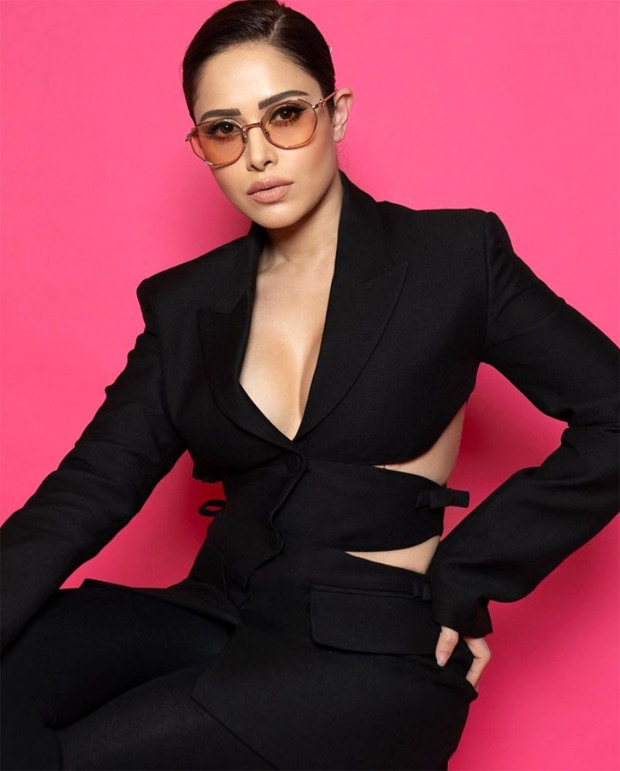 Nushrratt Bharuccha ushers in the holiday spirit adorned in a cutout black blazer dress by Valentino