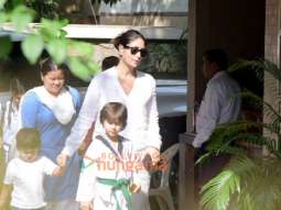 Photos: Kareena Kapoor Khan & her kids spotted outside her residence in Bandra