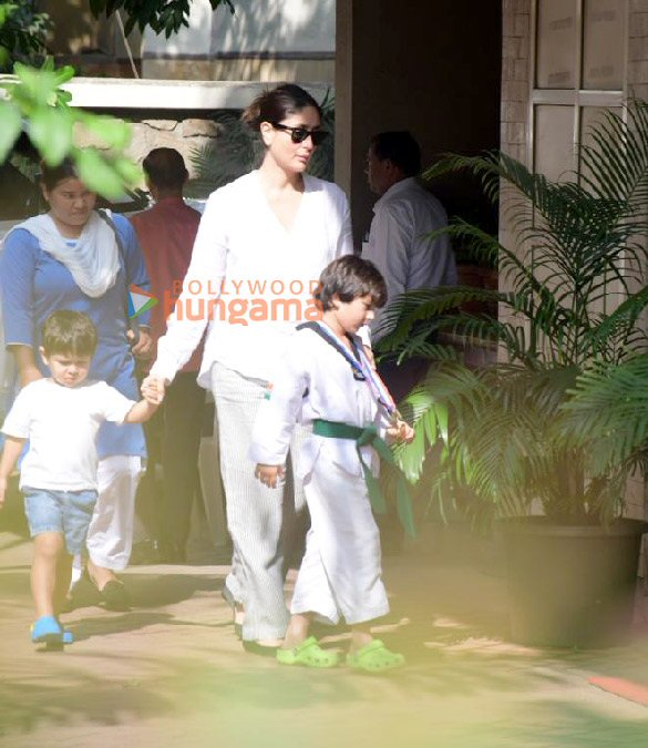photos kareena kapoor khan her kids spotted outside her residence in bandra 2