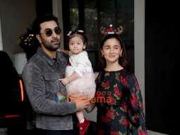 Photos: Ranbir Kapoor and Alia Bhatt snapped with daughter Raha & others at Kapoor residence for Christmas 2023 celebration