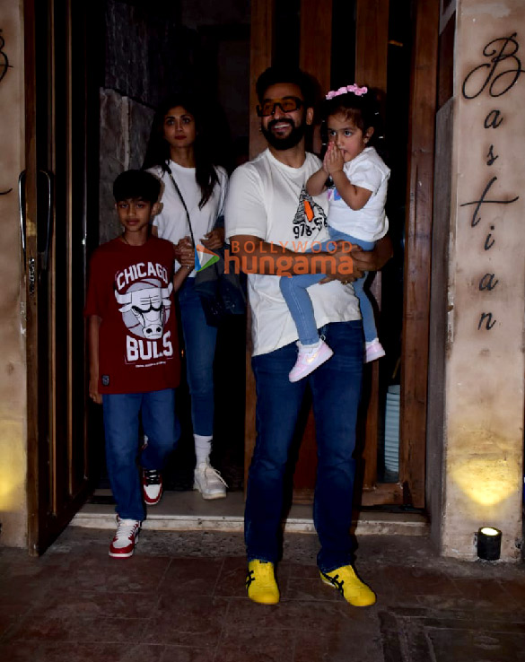 Photos: Shilpa Shetty snapped with family at Bandra