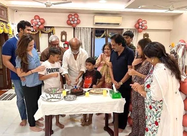 Rajinikanth celebrates his 73rd birthday with his family including his grandsons : Bollywood News