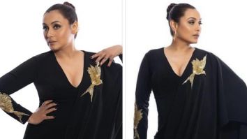 Rani Mukerji stuns in a black saree gown by Masaba, epitomizing elegance with a modern twist