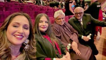 Shabana Azmi captures a heartwarming moment with “Two proud fathers” Javed Akhtar and Boney Kapoor at The Archies screening; see pic