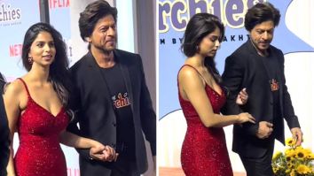Shah Rukh Khan walks hand-in-hand with daughter Suhana Khan at The Archies premiere; Aryan, AbRam, Gauri attend, watch videos
