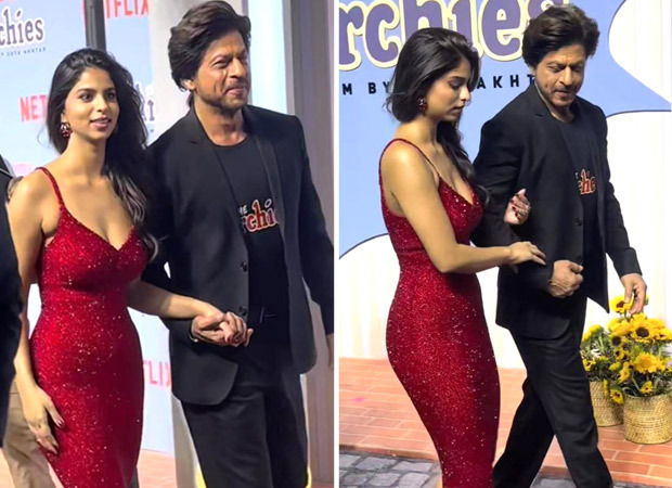 Shah Rukh Khan walks hand-in-hand with daughter Suhana Khan at The Archies premiere; Aryan, AbRam, Gauri attend, watch videos