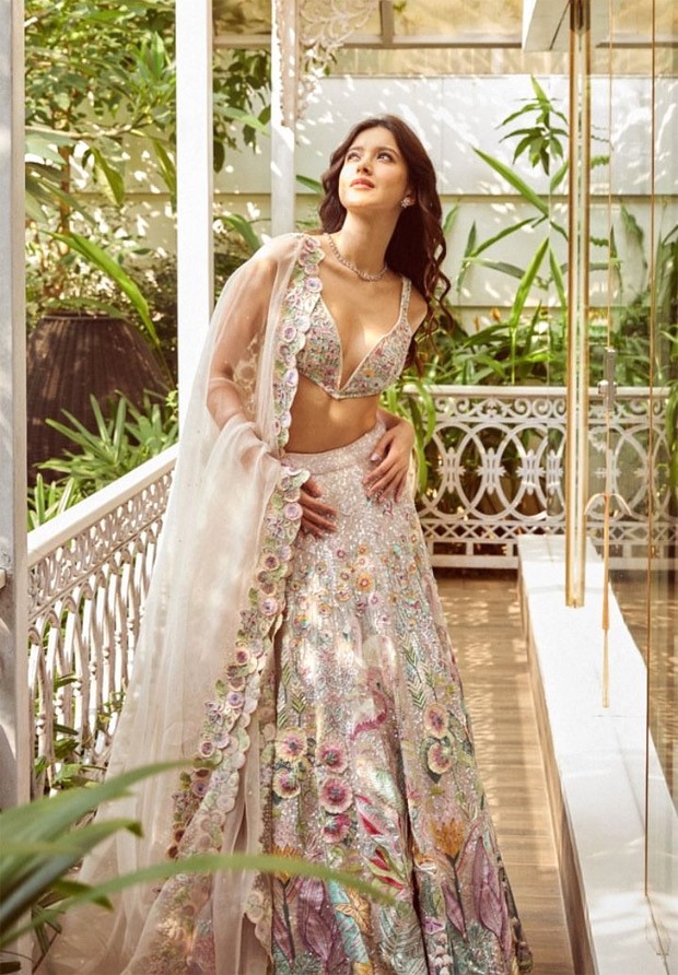Shanaya Kapoor looks like she is ready for the wedding season in a Rahul Mishra lehenga