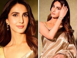Vaani Kapoor is all things golden in a gorgeous gold metallic saree from Raw Mango
