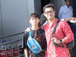 Aamir Khan poses with son Azad as he gets clicked at the airport
