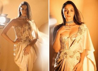 Alia Bhatt stuns in a modern custom-made saree by Anamika Khanna, epitomizing elegance at the Filmfare Awards