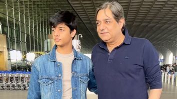 Chandrachur Singh poses with son Shraanajai at the airport