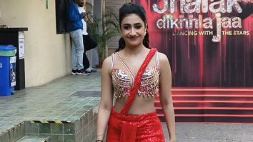 Dhanashree Verma smiles for paps as she gets clicked on Jhalak Dikhhla Jaa sets