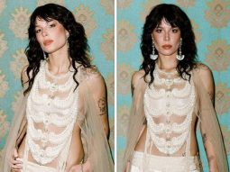 Halsey radiates chic vibes in Anamika Khanna’s white embroidered cut-out top and ripped satin pants in Mumbai, see pics