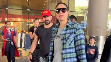 Jeh is definitely a mumma’s boy! Saif Ali Khan with family at the airport