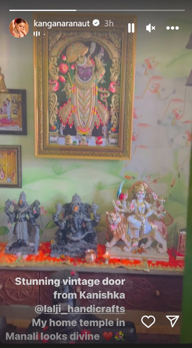 Kangana Ranaut shares video of divine temple at her Himachal Pradesh residence